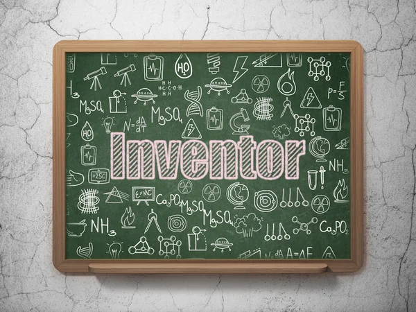 Tudomány fogalom: Inventor iskolaszék háttér — Stock Fotó