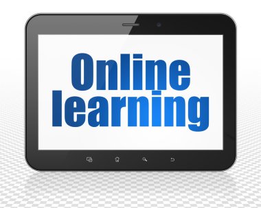 Studying concept: Tablet Pc Computer with Online Learning on display