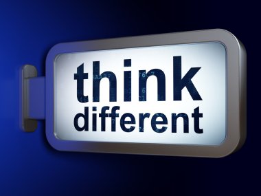 Learning concept: Think Different on billboard background