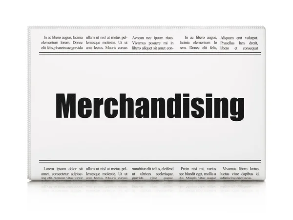 Advertising concept: newspaper headline Merchandising — Φωτογραφία Αρχείου