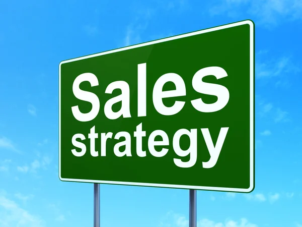 Advertising concept: Sales Strategy on road sign background — Stock fotografie