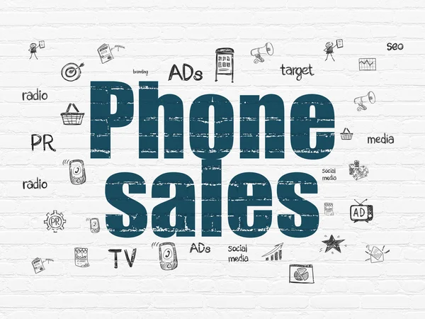 Advertising concept: Phone Sales on wall background — Stock Photo, Image