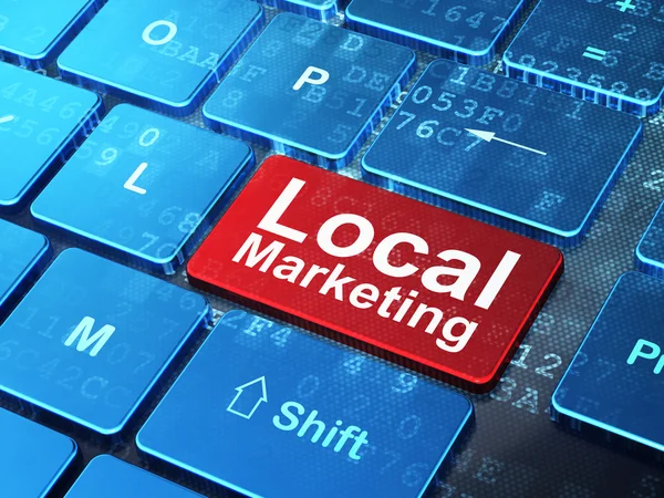 Advertising concept: Local Marketing on computer keyboard background — Stock Photo, Image