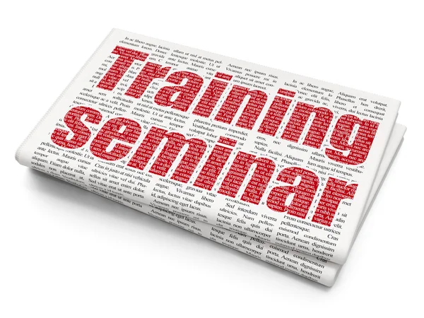 Education concept: Training Seminar on Newspaper background — Stock Photo, Image