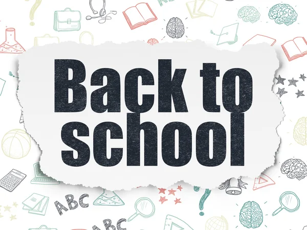 Learning concept: Back to School on Torn Paper background — Stok fotoğraf