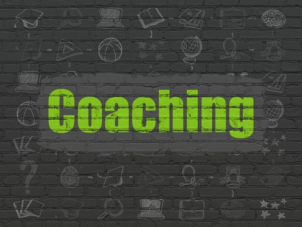 Utbildning koncept: Coaching på väggen bakgrund — Stockfoto