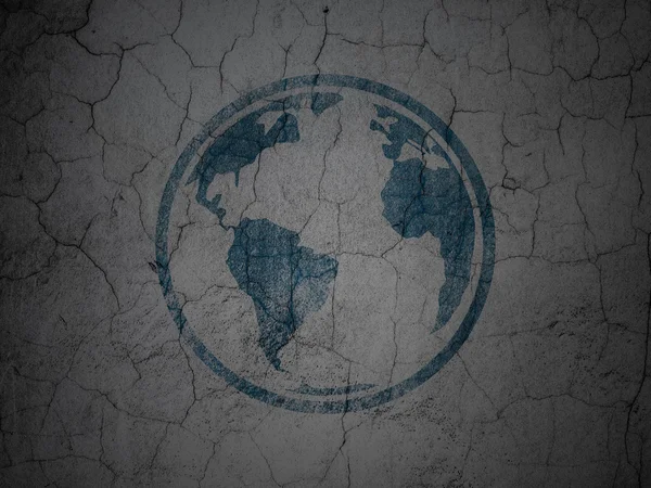 Studying concept: Globe on grunge wall background — Φωτογραφία Αρχείου