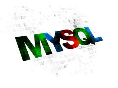 Programlama kavramı: Mysql Dijital arka plan üzerinde
