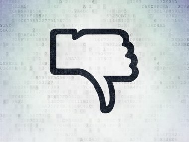 Social media concept: Thumb Down on Digital Paper background