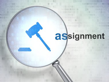 Hukuk kavramı: Optik cam ile Gavel ve Atama