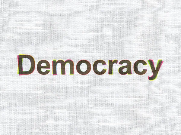 Political concept: Democracy on fabric texture background — Stock fotografie