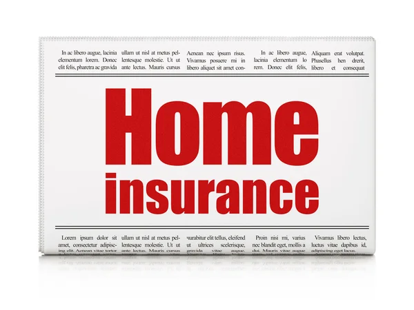 Concepto de seguro: titular del periódico Home Insurance —  Fotos de Stock