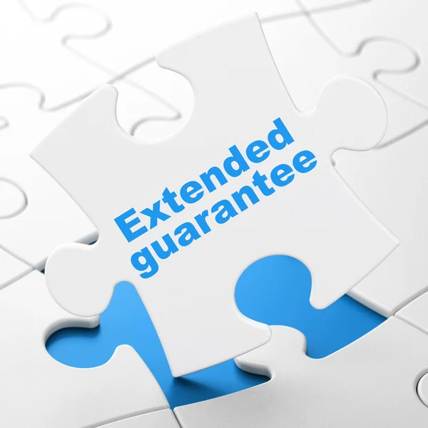 Concetto di assicurazione: garanzia estesa su sfondo puzzle — Foto Stock