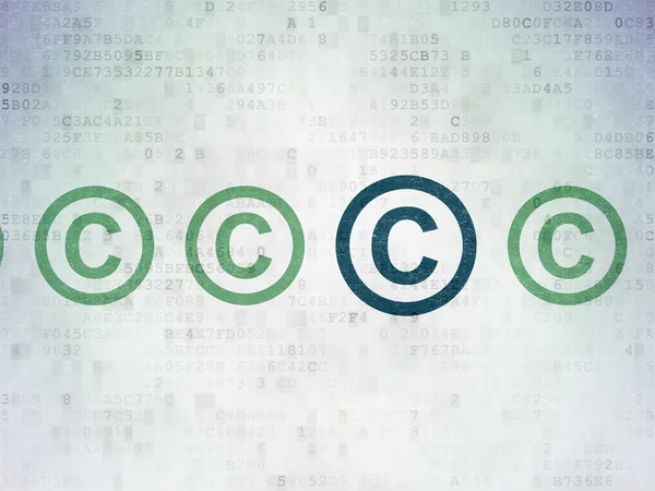 Lag koncept: copyright ikonen på digitala papper bakgrund — Stockfoto