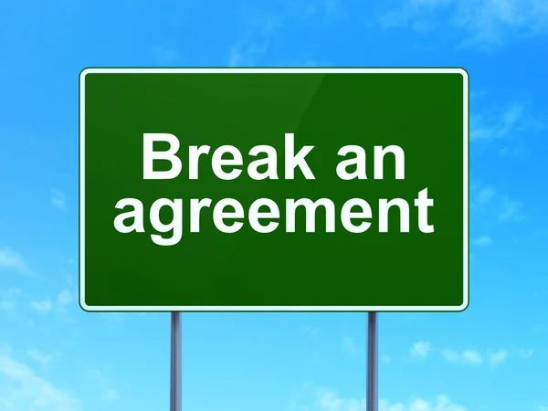 Law concept: Break An Agreement on road sign background — ストック写真
