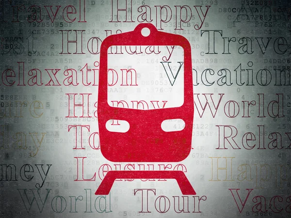 Vacation concept: Train on Digital Paper background — Stock fotografie