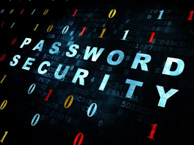 Güvenlik kavramı: şifre güvenliği dijital arka plan üzerinde