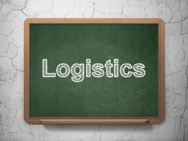 İş konsepti: Tebeşir tahtası arka planında lojistik