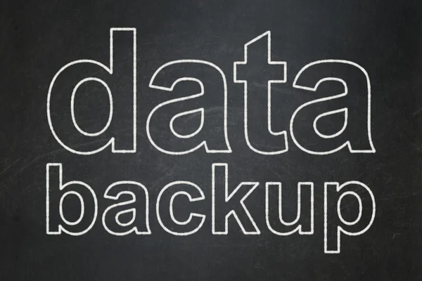 Conceito de informação: Backup de dados em fundo quadro-negro — Fotografia de Stock