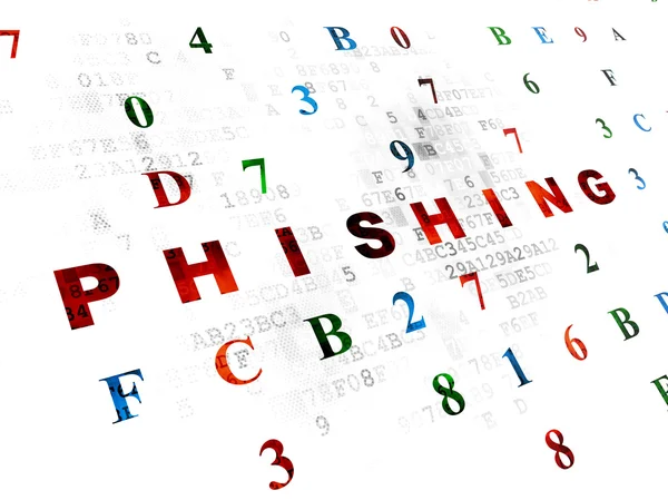 Conceito de proteção: Phishing em fundo digital — Fotografia de Stock