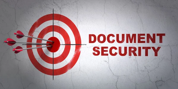 Concetto di sicurezza: target e sicurezza dei documenti sullo sfondo del muro — Foto Stock