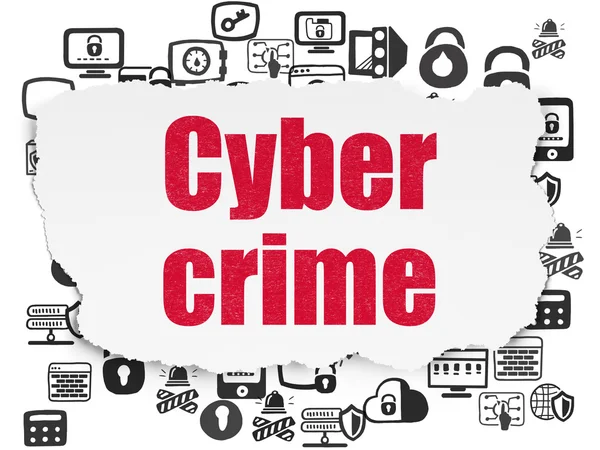 Security concept: Cyber Crime on Torn Paper background — ストック写真