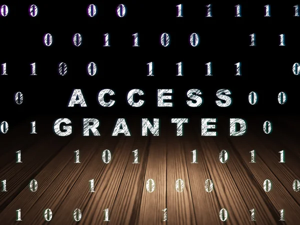 Privacy concept: Access Granted in grunge dark room — Stock Photo, Image