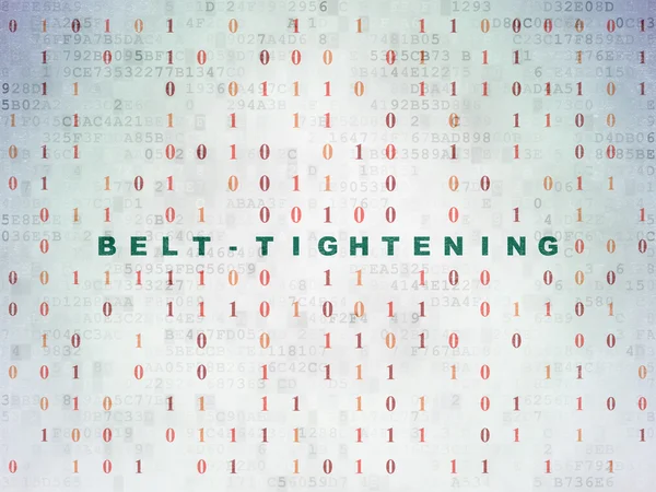 Business concept: Belt-tightening on Digital Paper background — Stockfoto