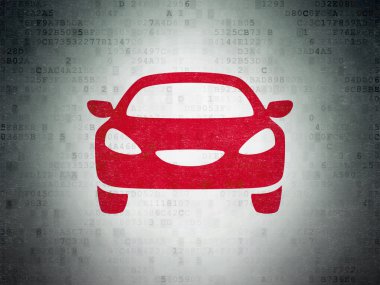 Vacation concept: Car on Digital Paper background