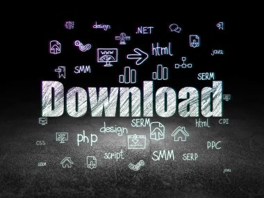 Web tasarım konsepti: grunge karanlık odada Download