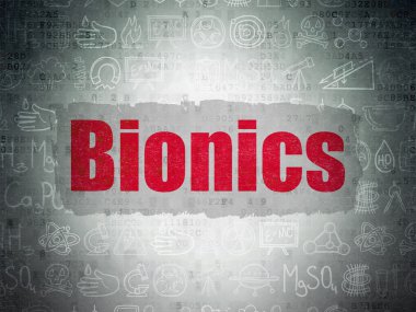 Bilim kavramı: biyonik dijital kağıt arka plan üzerinde