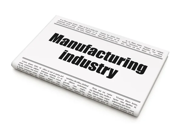 Концепція виробництва: газетний заголовок Виробнича промисловість — стокове фото