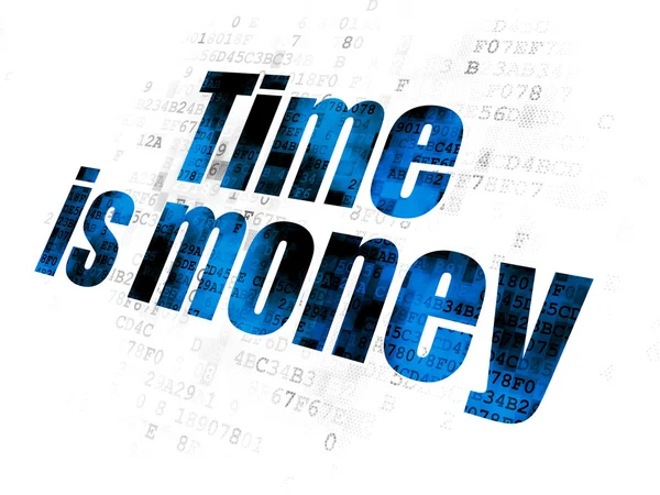 Time concept: Time Is money on Digital background — Stock Photo, Image