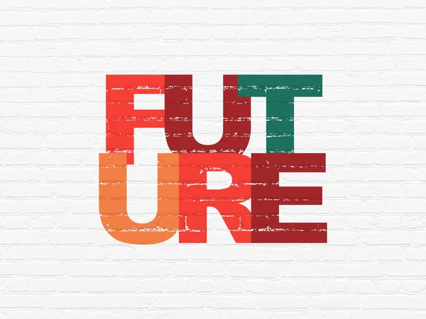Tid koncept: framtida på vägg bakgrund — Stockfoto