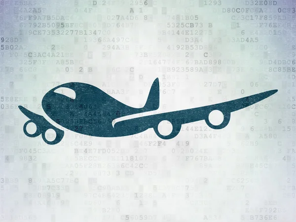 Semester-konceptet: flygplan på digitala papper bakgrund — Stockfoto