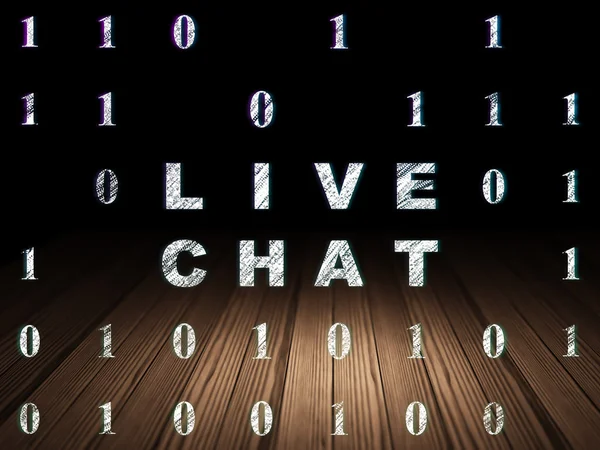 Web design concept: Live Chat w ciemnym pokoju grunge — Zdjęcie stockowe