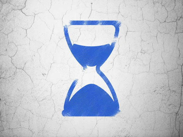 Timeline concept: Hourglass on wall background — Stock Photo, Image