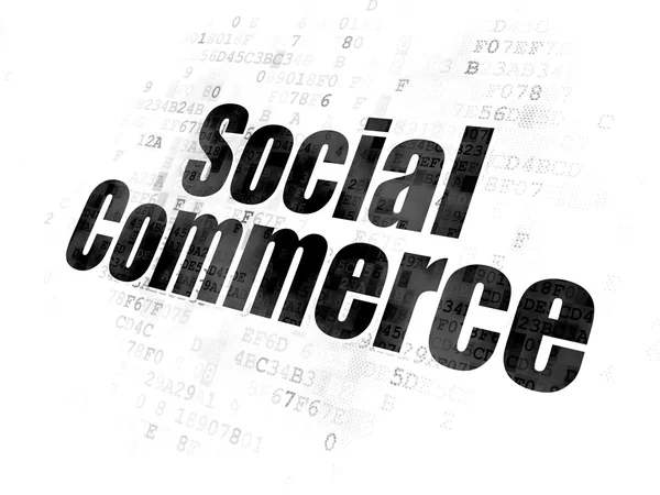Marketingkonzept: Social Commerce auf digitalem Hintergrund — Stockfoto