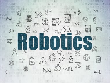 Science concept: Robotics on Digital Paper background
