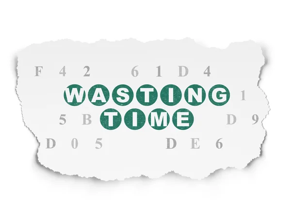 Time concept: Wasting Time on Torn Paper background — Zdjęcie stockowe