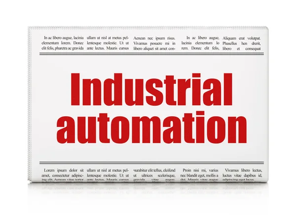 Concepto de fabricación: titular del periódico Automatización industrial —  Fotos de Stock