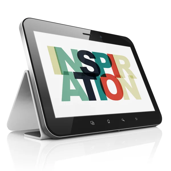 Concepto de marketing: Tablet Computer con Inspiración en pantalla — Foto de Stock