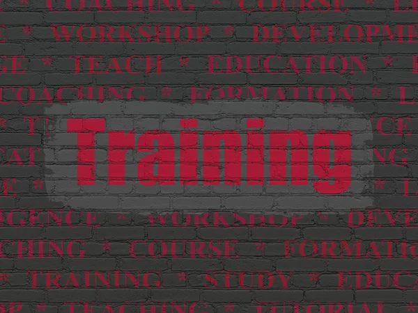 Koncepcja studia: szkolenia na tle ściany — Zdjęcie stockowe