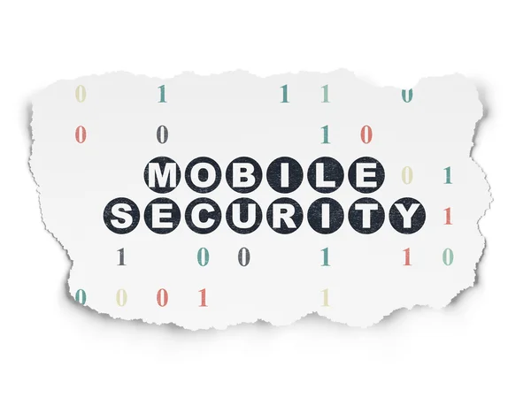 Privacy concept: Mobile Security on Torn Paper background — Stock Photo, Image