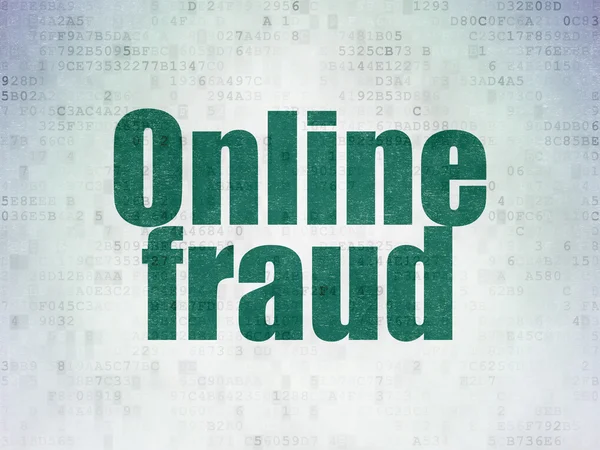 Conceito de proteção: Fraude online no fundo do papel digital — Fotografia de Stock