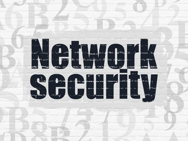 Säkerhetskoncept: Network Security på väggen bakgrund — Stockfoto