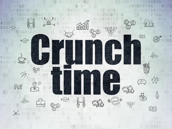 Concept d'entreprise : Crunch Time sur fond papier numérique — Photo