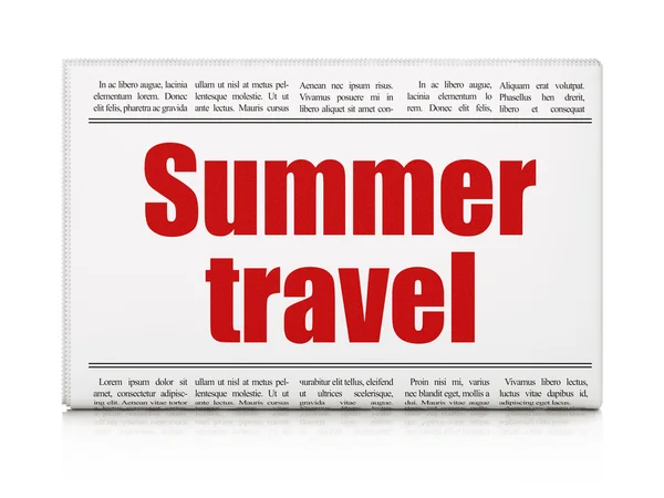 Концепція відпустки: заголовок газети Літні подорожі — стокове фото