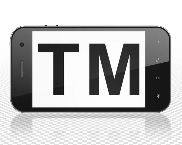 Law concept: Smartphone with Trademark on display — Stockfoto