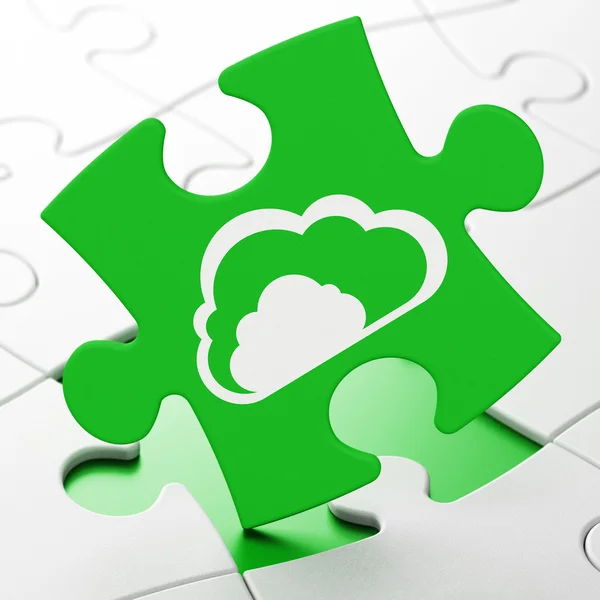Concetto di rete cloud: cloud su sfondo puzzle — Foto Stock